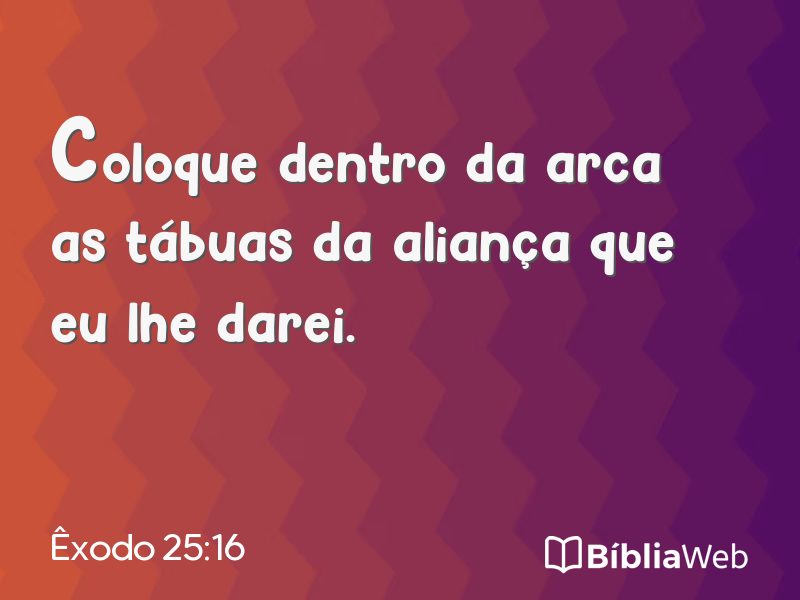 Êxodo 25:16 em imagem para compartilhar