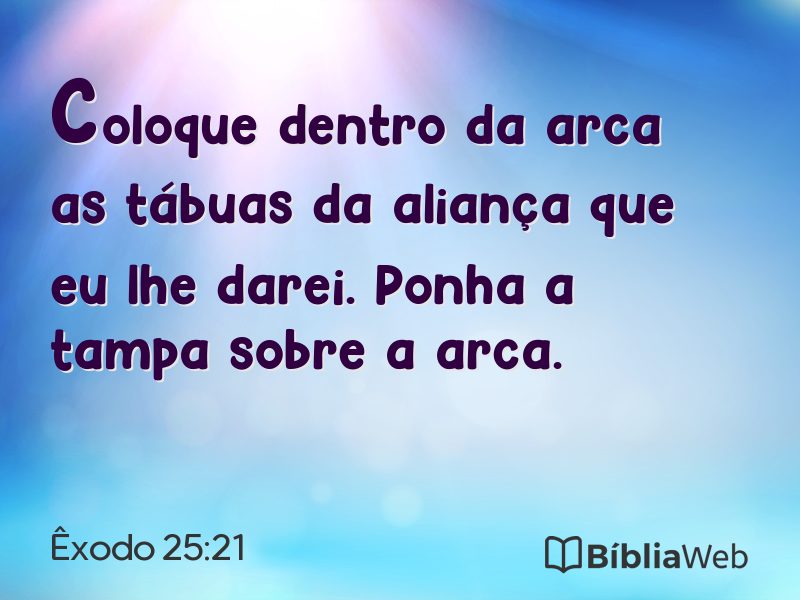 Êxodo 25:21 em imagem para compartilhar