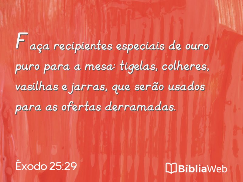 Êxodo 25:29 em imagem para compartilhar
