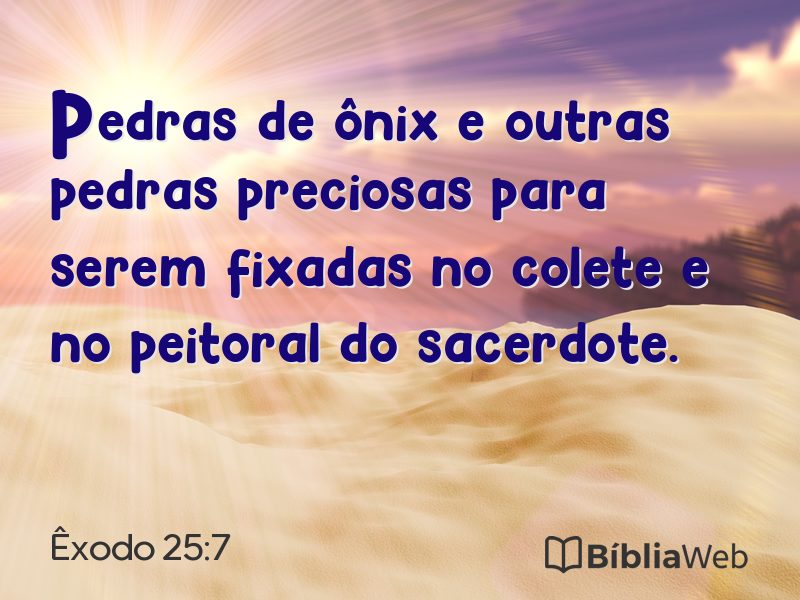 Êxodo 25:7 em imagem para compartilhar