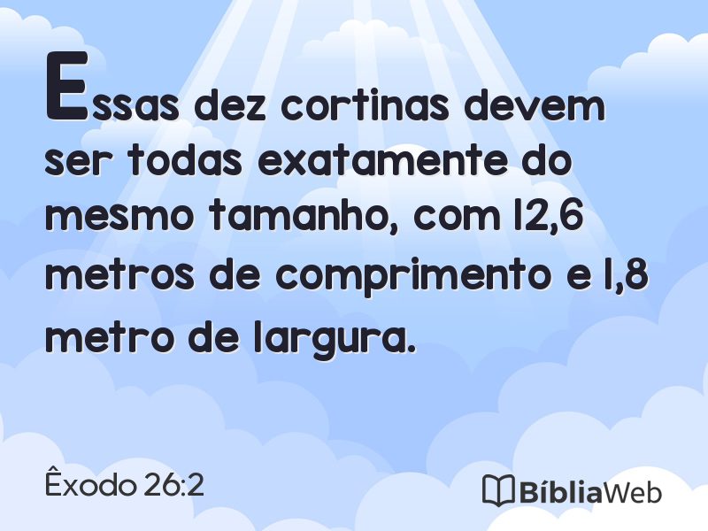 Êxodo 26:2 em imagem para compartilhar