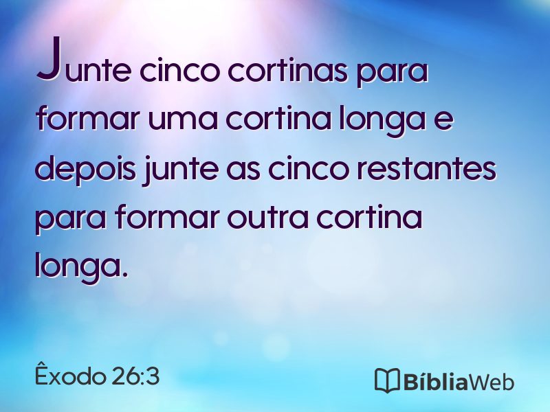 Êxodo 26:3 em imagem para compartilhar