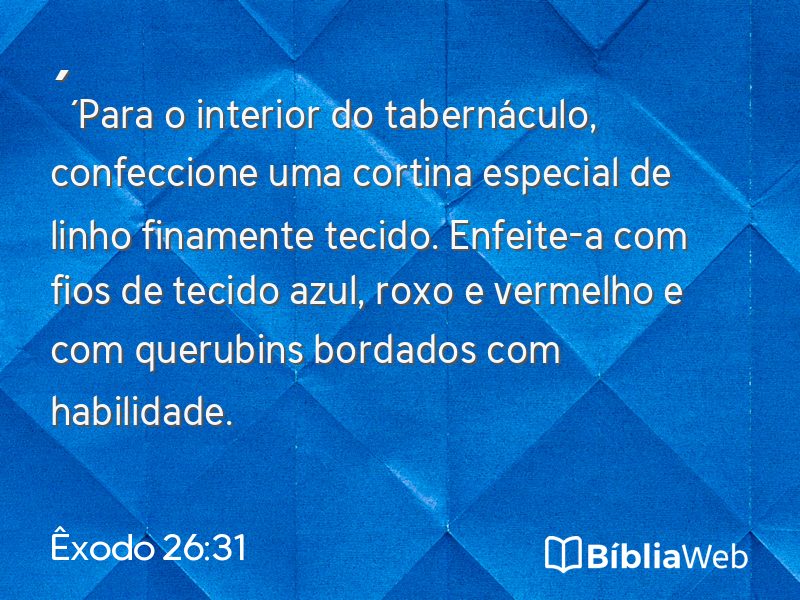 Êxodo 26:31 em imagem para compartilhar