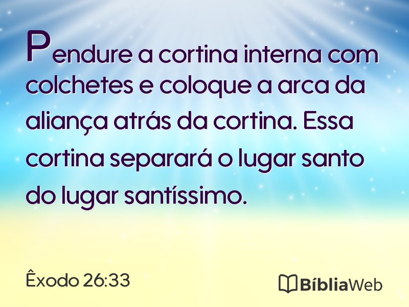 Êxodo 26:33 em imagem para compartilhar