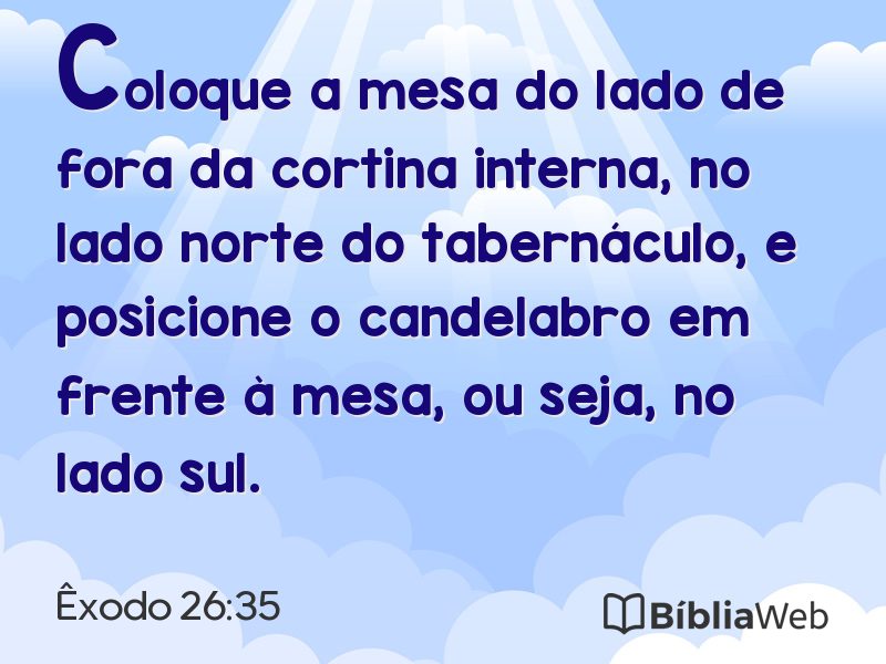 Êxodo 26:35 em imagem para compartilhar