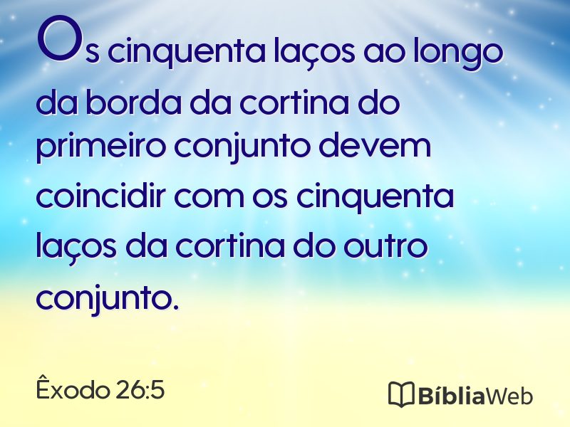 Êxodo 26:5 em imagem para compartilhar