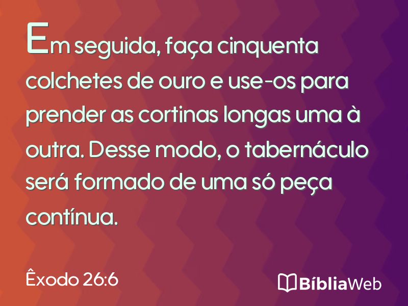 Êxodo 26:6 em imagem para compartilhar