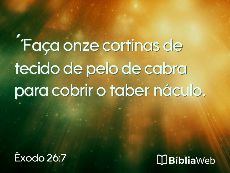 Êxodo 26:7 em imagem para compartilhar