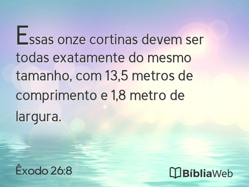 Êxodo 26:8 em imagem para compartilhar