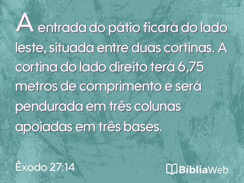 Êxodo 27:14 em imagem para compartilhar