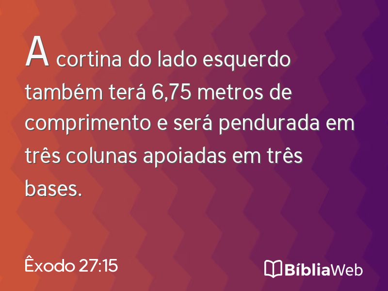 Êxodo 27:15 em imagem para compartilhar