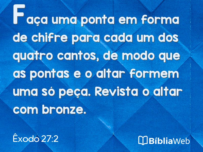 Êxodo 27:2 em imagem para compartilhar