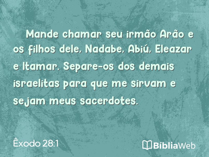 Êxodo 28:1 em imagem para compartilhar