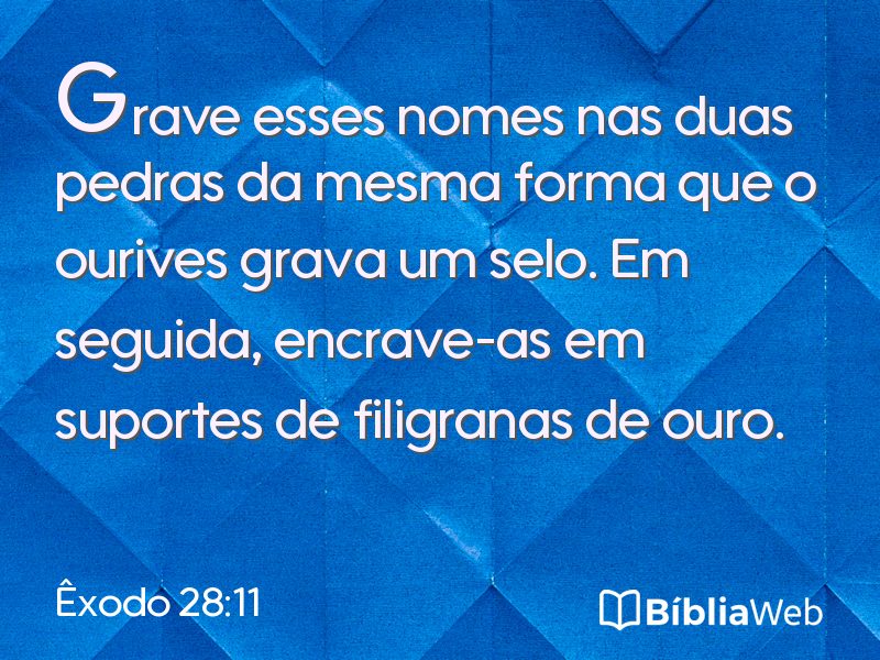 Êxodo 28:11 em imagem para compartilhar