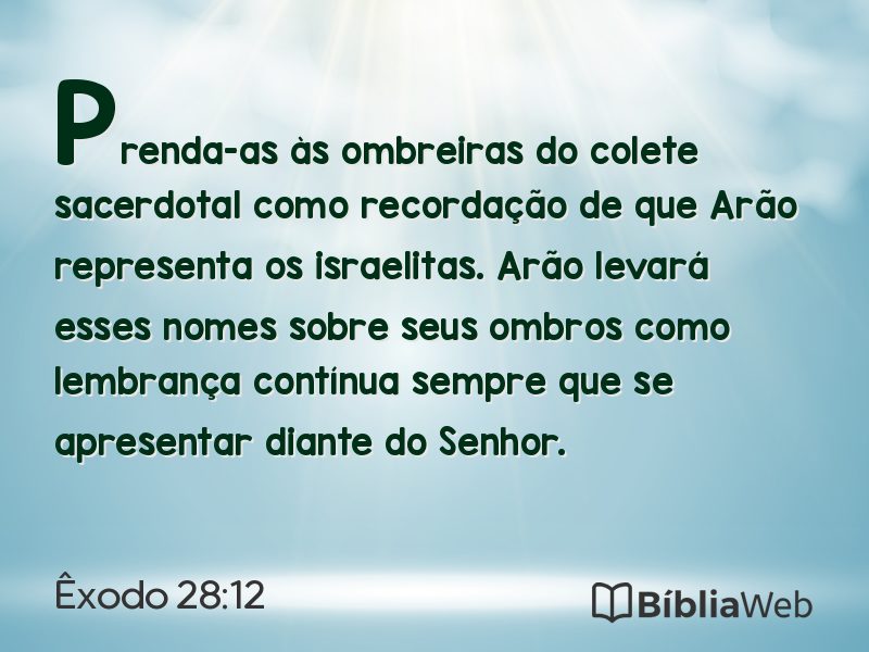 Êxodo 28:12 em imagem para compartilhar