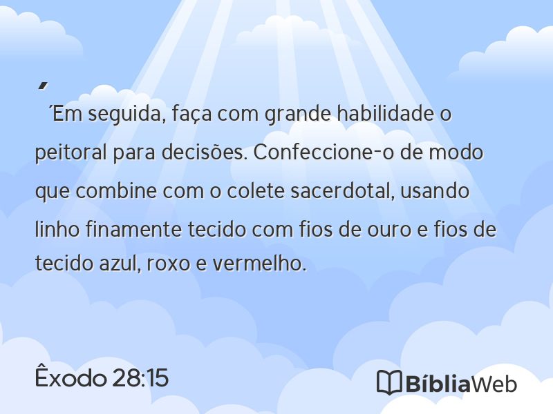 Êxodo 28:15 em imagem para compartilhar