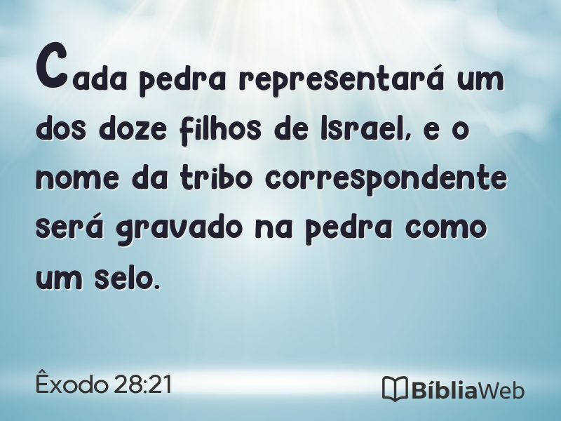 Êxodo 28:21 em imagem para compartilhar