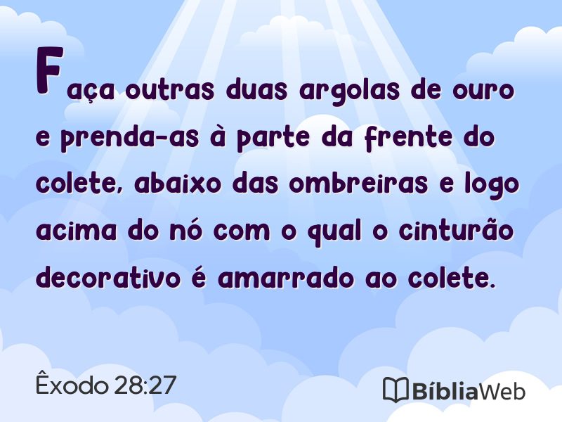 Êxodo 28:27 em imagem para compartilhar
