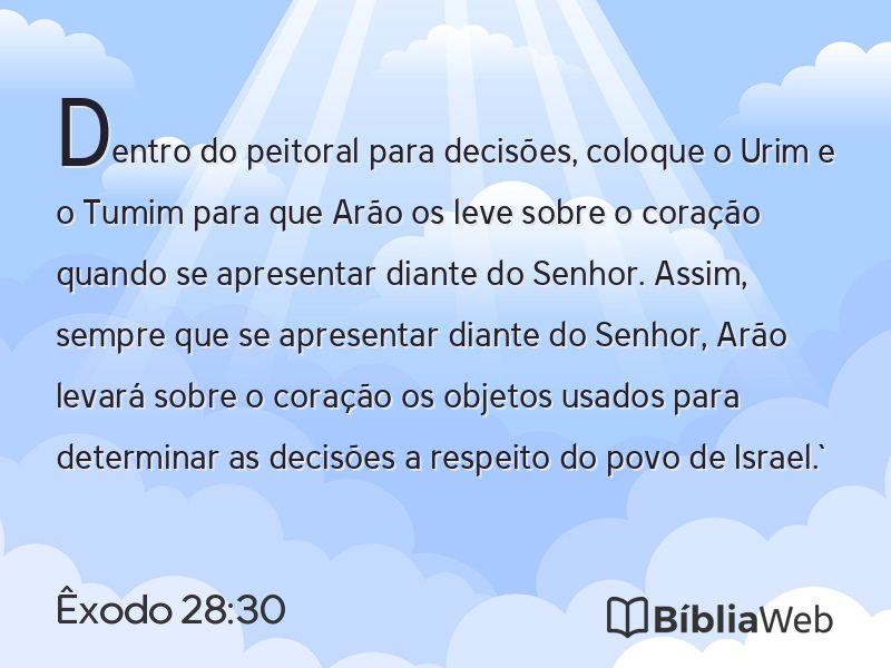 Êxodo 28:30 em imagem para compartilhar