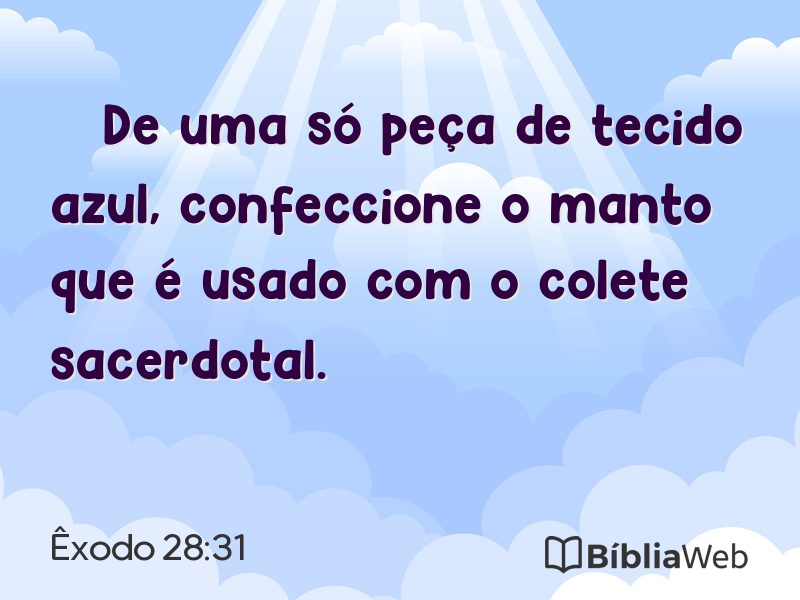Êxodo 28:31 em imagem para compartilhar