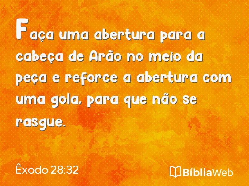 Êxodo 28:32 em imagem para compartilhar