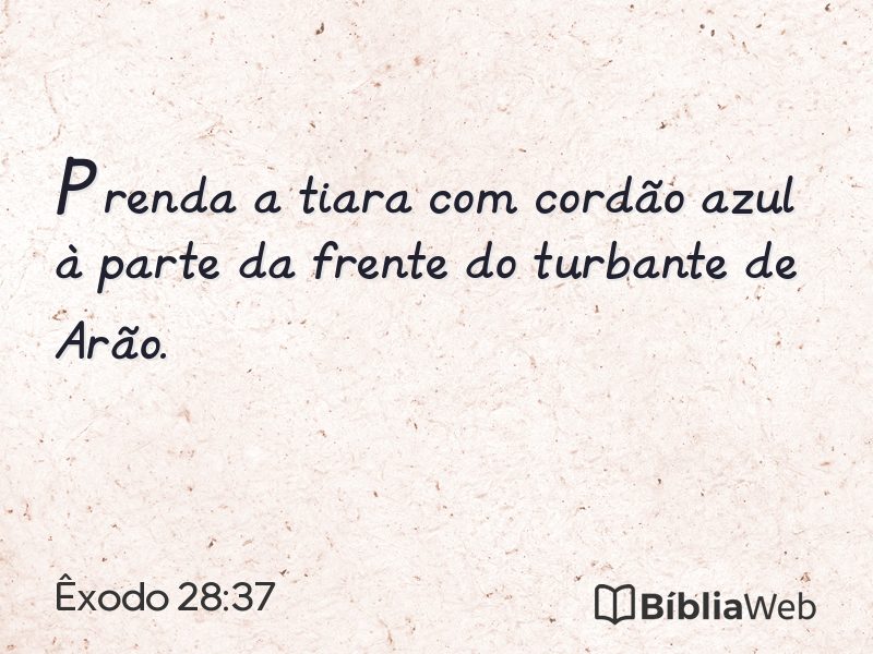 Êxodo 28:37 em imagem para compartilhar