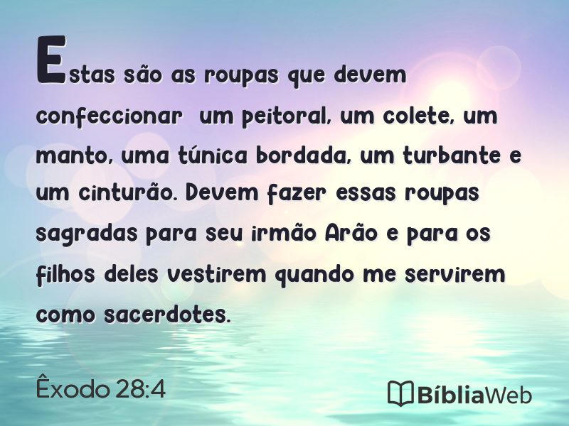 Êxodo 28:4 em imagem para compartilhar