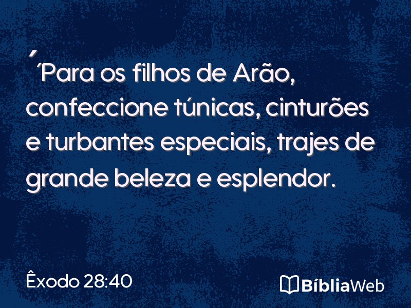 Êxodo 28:40 em imagem para compartilhar