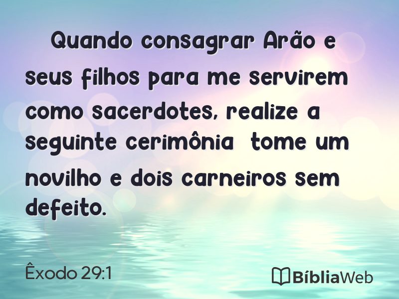 Êxodo 29:1 em imagem para compartilhar