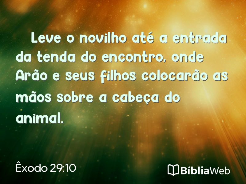 Êxodo 29:10 em imagem para compartilhar