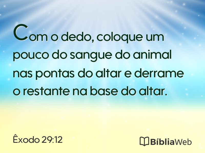 Êxodo 29:12 em imagem para compartilhar
