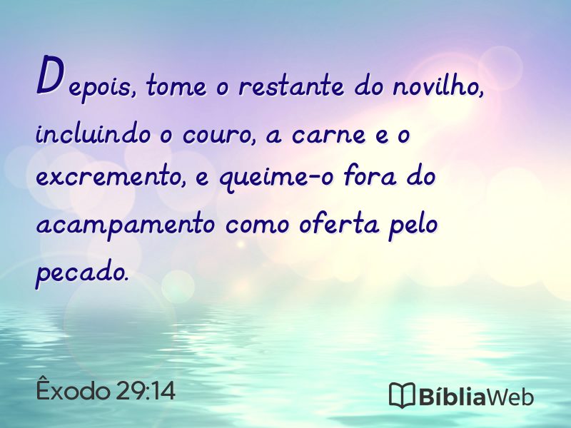 Êxodo 29:14 em imagem para compartilhar