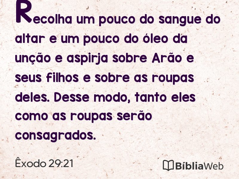 Êxodo 29:21 em imagem para compartilhar