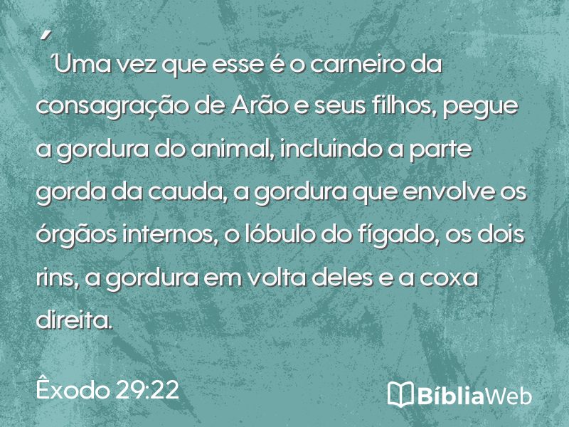 Êxodo 29:22 em imagem para compartilhar