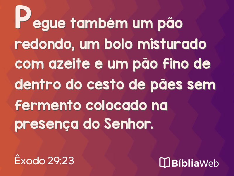 Êxodo 29:23 em imagem para compartilhar