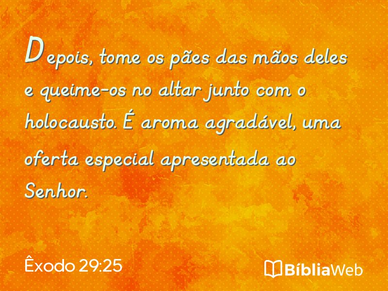 Êxodo 29:25 em imagem para compartilhar
