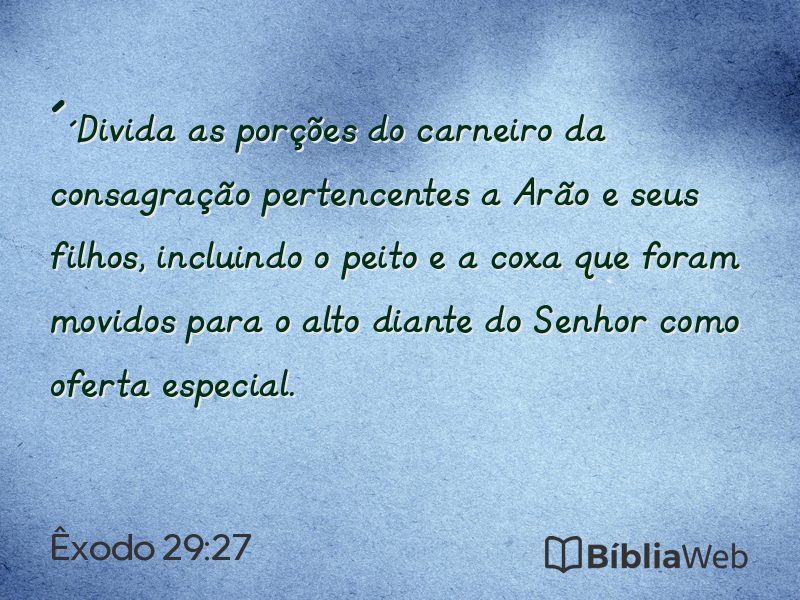 Êxodo 29:27 em imagem para compartilhar