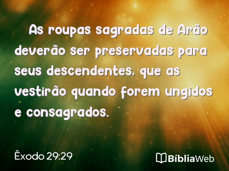 Êxodo 29:29 em imagem para compartilhar