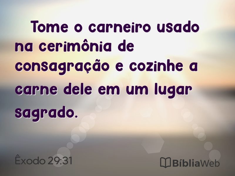 Êxodo 29:31 em imagem para compartilhar