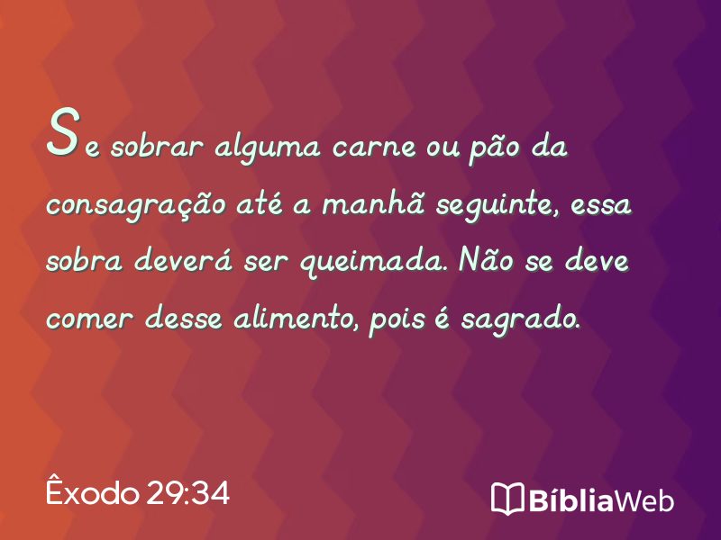 Êxodo 29:34 em imagem para compartilhar