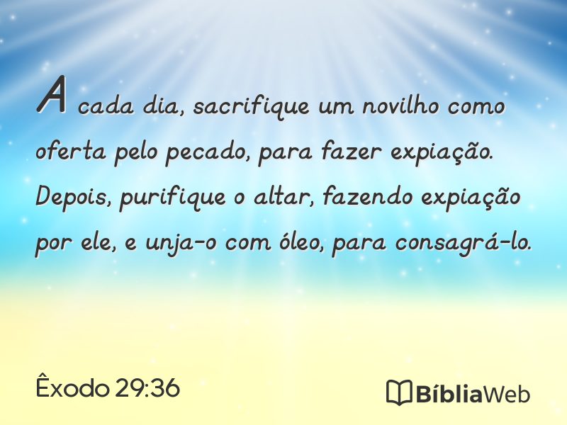 Êxodo 29:36 em imagem para compartilhar