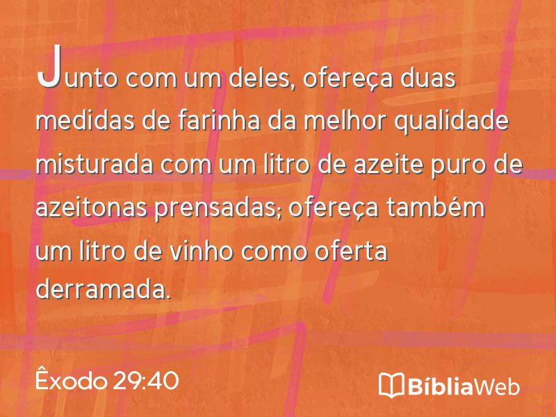 Êxodo 29:40 em imagem para compartilhar