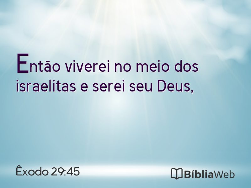 Êxodo 29:45 em imagem para compartilhar