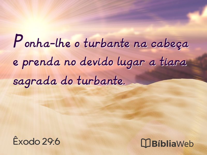 Êxodo 29:6 em imagem para compartilhar