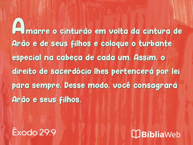 Êxodo 29:9 em imagem para compartilhar