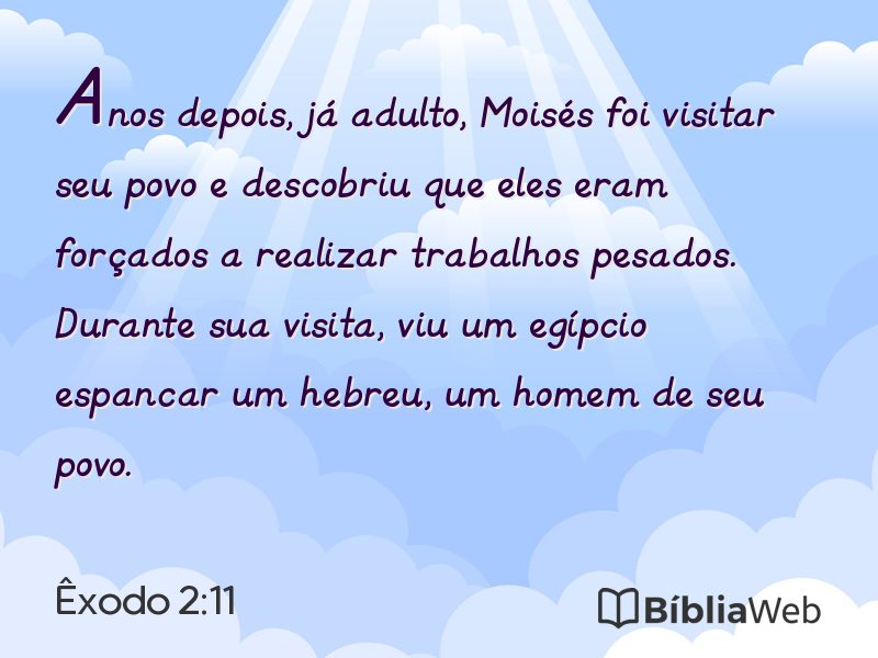 Êxodo 2:11 em imagem para compartilhar