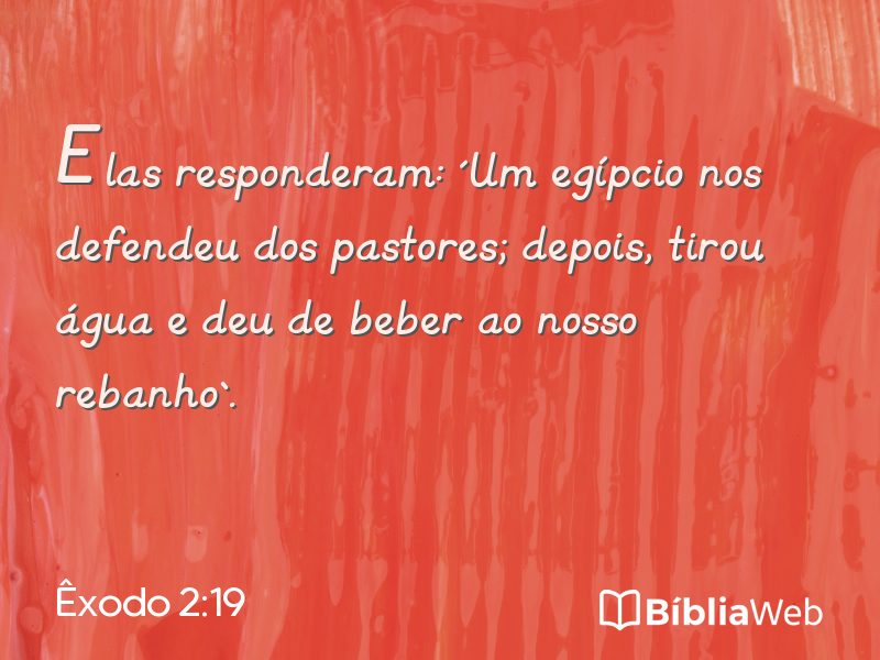Êxodo 2:19 em imagem para compartilhar