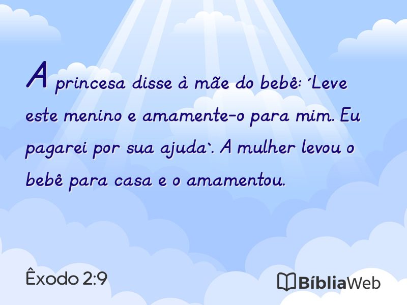 Êxodo 2:9 em imagem para compartilhar