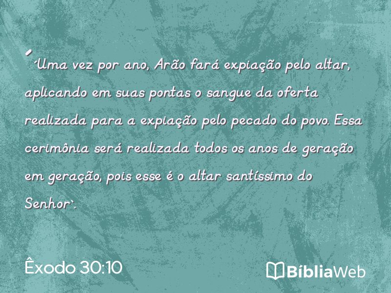 Êxodo 30:10 em imagem para compartilhar