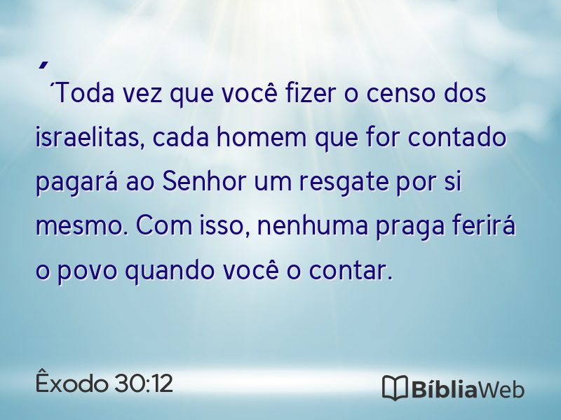 Êxodo 30:12 em imagem para compartilhar